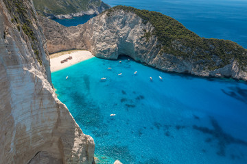 View of Navagio beach in Greece