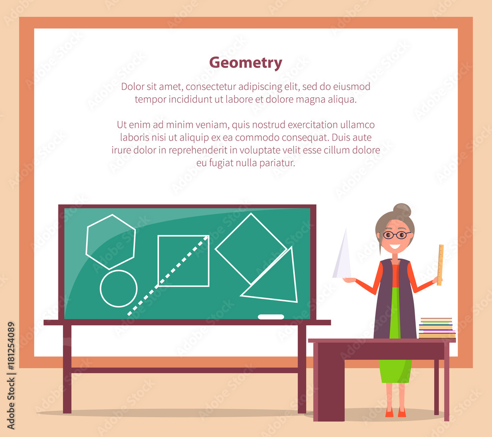 Poster geometry lesson web banner with place for text