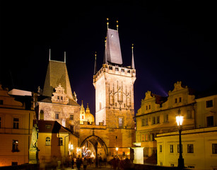 Fototapeta na wymiar Historical center at night, Prague, Czech Republic