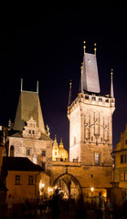 Fototapeta na wymiar Historical center at night, Prague, Czech Republic