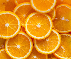 Slice fresh orange fruit background