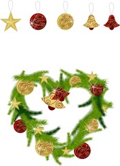 Christmas vectors collection pack. Christmas tree wreath decoration
