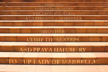 Stairs. Marbella city urban architecture. Costa del Sol, Andalusia, Spain.