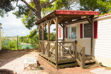Mobile houses on a camping