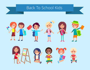 Back to School Kids Isolated illustration