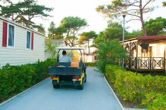Mobile houses on a camping