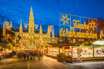 Foto op Canvas Kerstmarkt in Wenen, Oostenrijk © Mapics