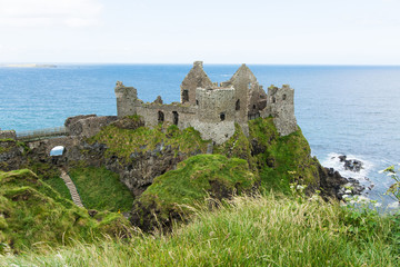 Fototapeta na wymiar Landscapes of Northern Ireland. Dunluce castle