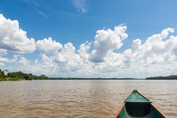 View of the Orinoco river on a sunny day, in the amazon jungle. Southern Venezuela