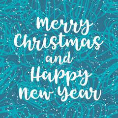 Vector Christmas and Happy New Year pattern with scribbles. Abstract hand drawn background for design and decoration cards and banners