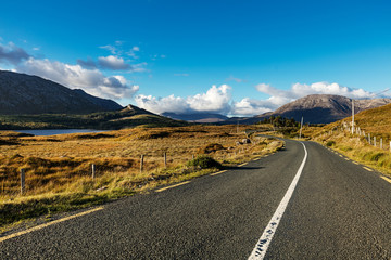 Road going across beautiful Connemara, County Galway, Ireland