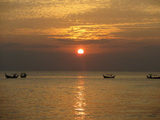 Sunset on the beach in Khao Lak in Thailand