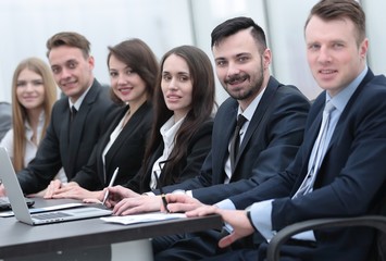 business team sitting at Desk in the conference room