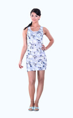 beautiful girl in a sundress.