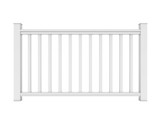 White metal classic railing render