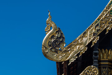 Fototapeta na wymiar The gold roof in Chiang Mai Thailand