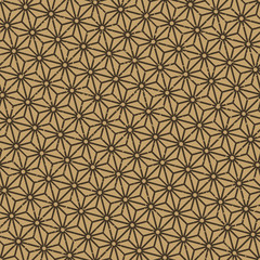 Seamless kraft paper brown and black grunge diagonal japanese asanoha pattern vector