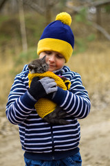 Young man with fluffy cat