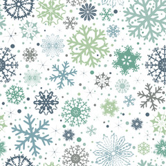 Christmas seamless pattern with snowflakes