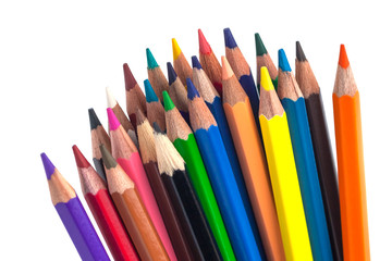 Color pencils isolated on a white background