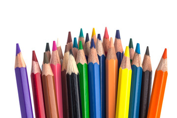 Color pencils isolated on a white background