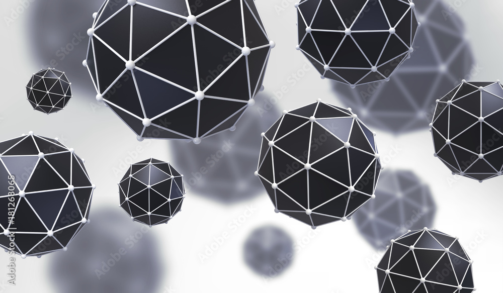 Poster abstract background with geometric shape from triangular faces. chaotic composition of low poly elem
