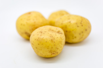 Potatoes against a White Background