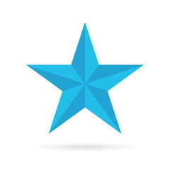 Blue pentagonal star icon