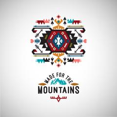 Vector colorful decorative element on native ethnic style