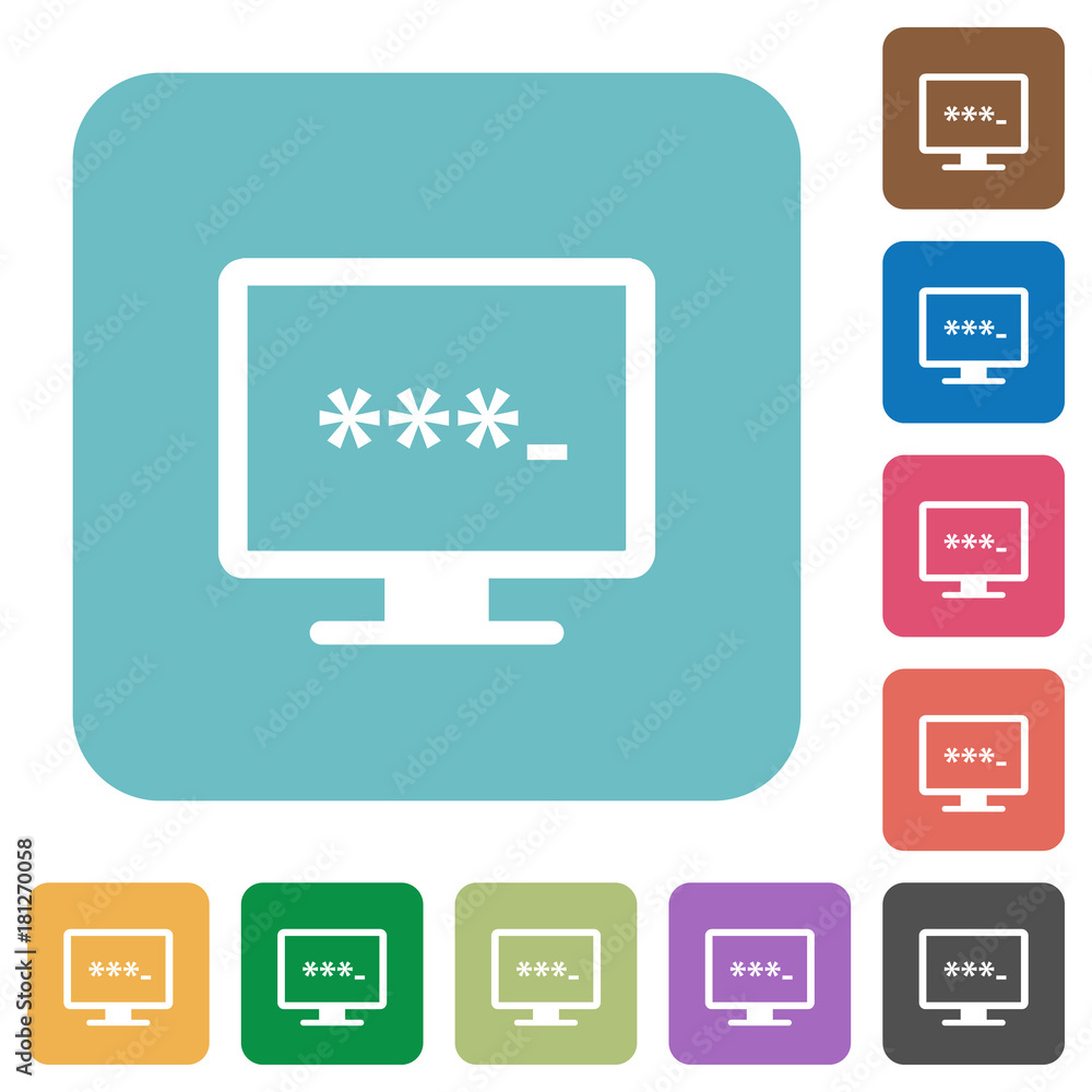 Poster entering to application rounded square flat icons