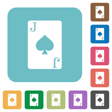 Jack of spades card rounded square flat icons