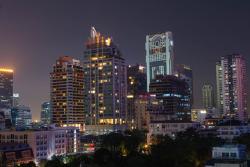 タイ　バンコク　シーロムからの夜景
