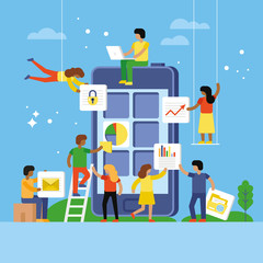 Web design and app development concept