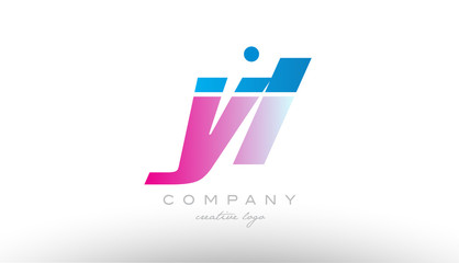 Obraz premium yl y l alphabet letter combination pink blue bold logo icon design