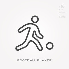 Line icon football player