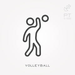 Line icon volleyball