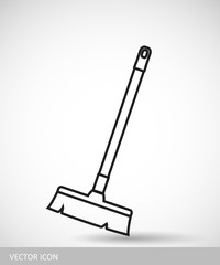 Swab for sweeping icon. Vector icons brushes on a white background in a line design style.