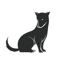 Dog. Silhouette on a white background. Vector element for New Year`s design.