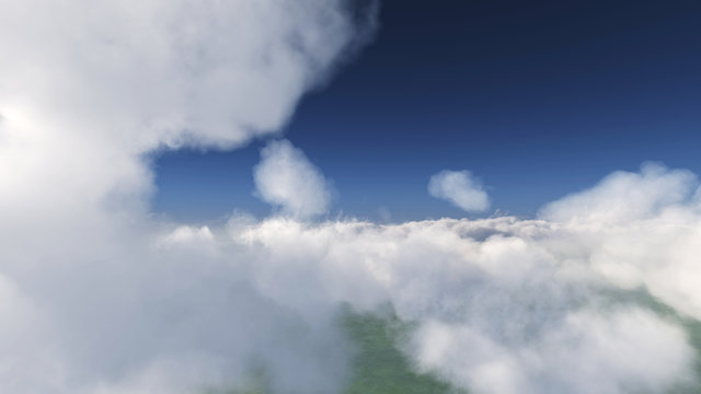 above in clouds day