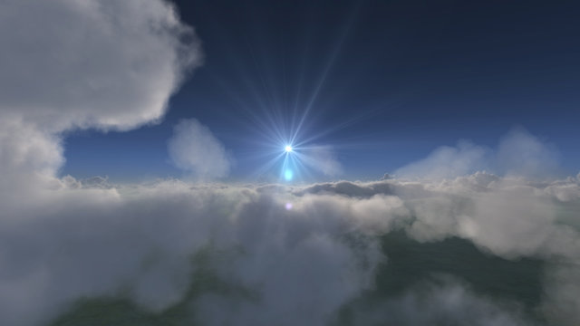 above in clouds day sun ray