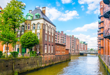 Speicherstadt warehouse district in Hamburg, Germany.
