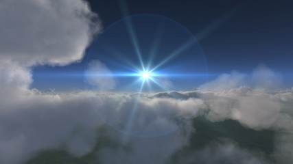 above in clouds day sun ray