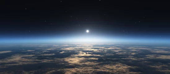 Foto op Canvas sunrise from space © aleksandar nakovski