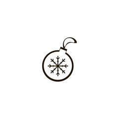 Christmas ball icon. flat design