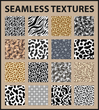 Seamless textures pack. Vector illustration