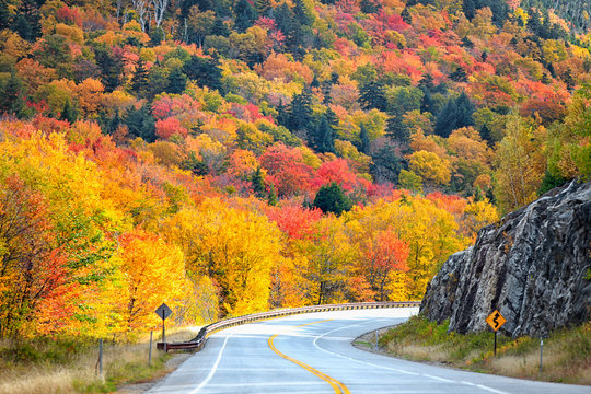 Scenic drive through New England country side