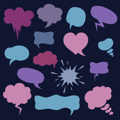 Set of cartoon speech bubbles.
