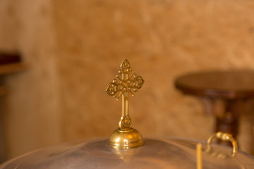 Fototapeta na wymiar Ornament of church utensils of the Orthodox Church