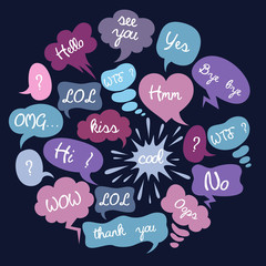 Set of cartoon speech bubbles.
