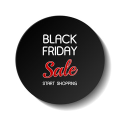 Black Friday Sale - shiny poster or advertisement with helium balloons. Vector. 